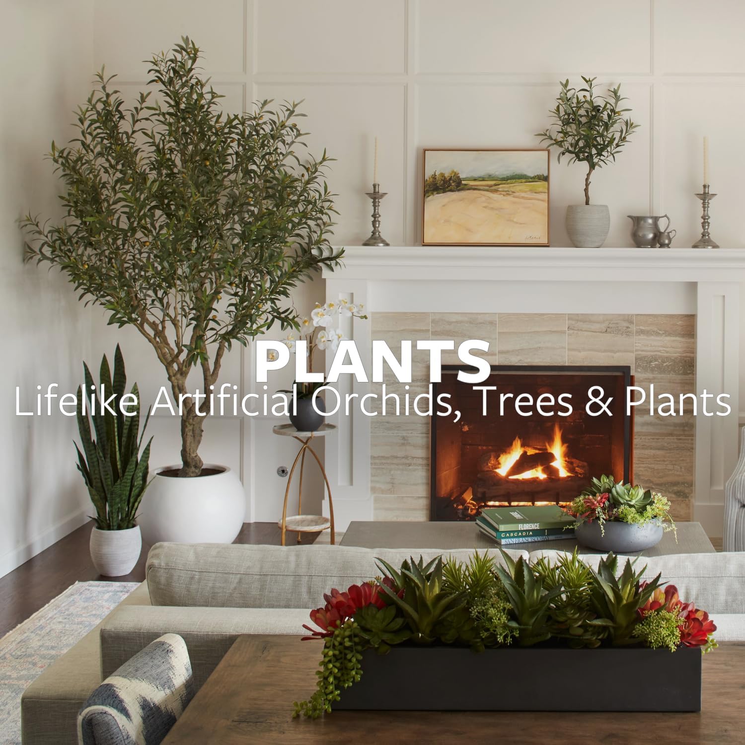 Faux Orchid Plant with Succulents - Image 8