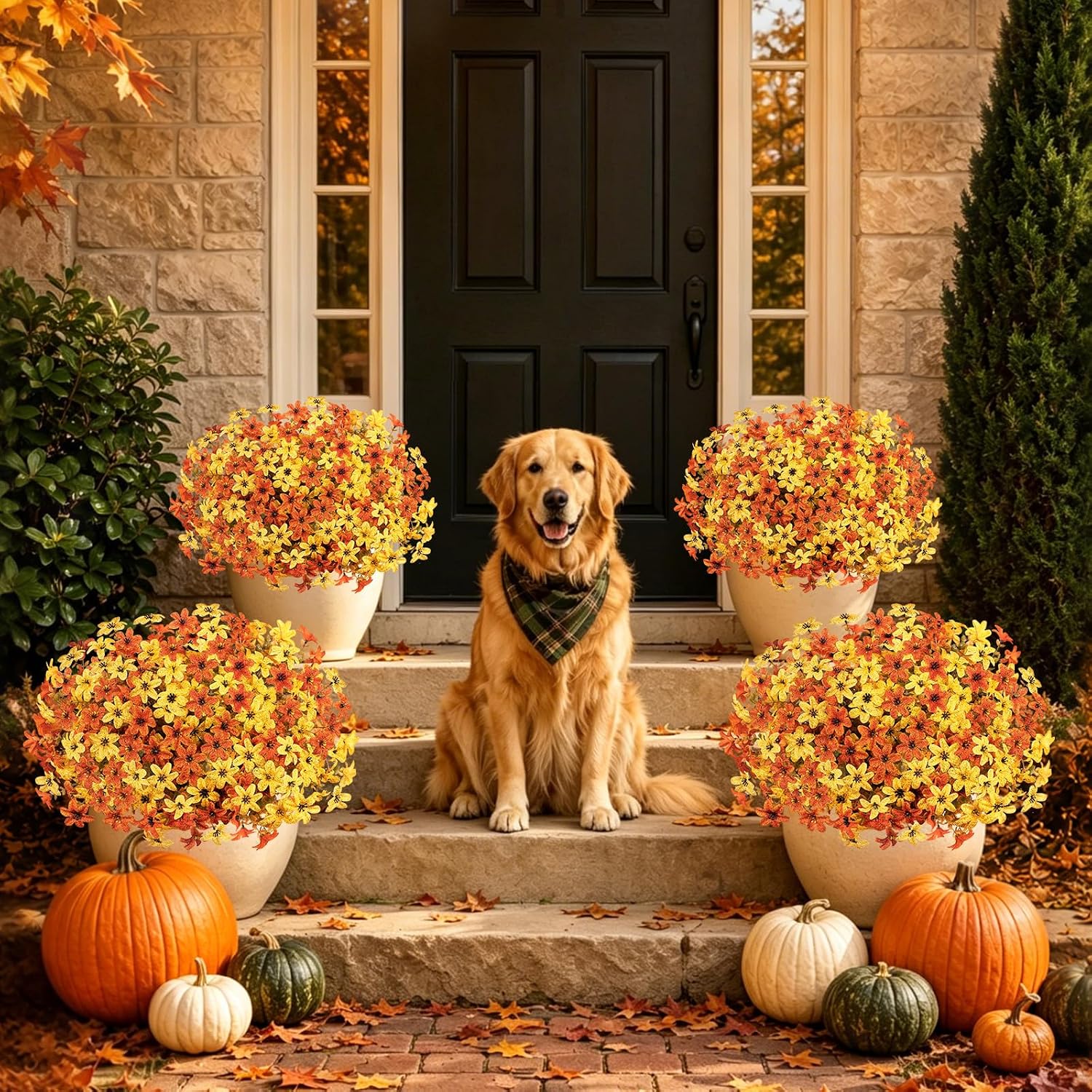 12 Bundles Artificial Fall Mums - Image 5