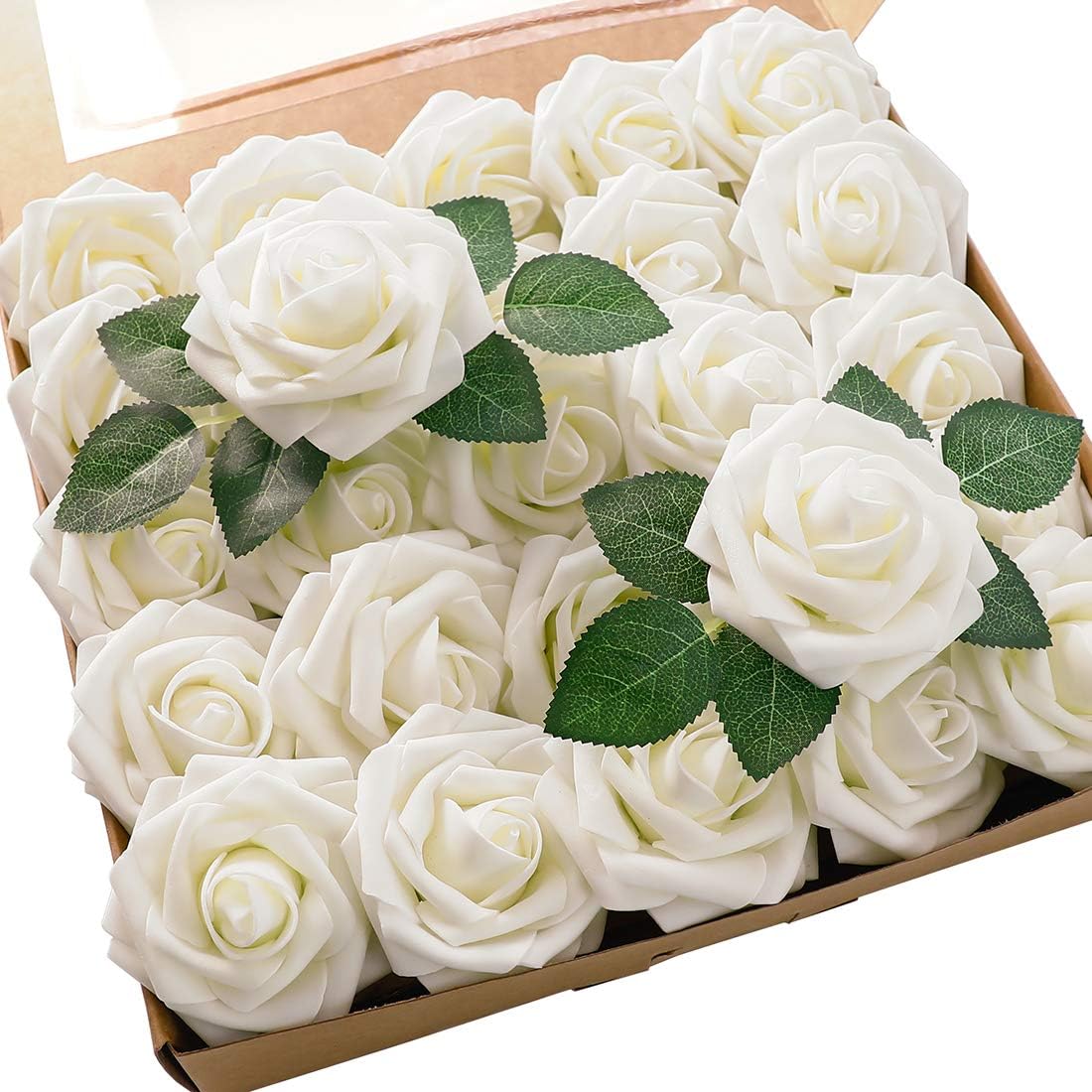 Artificial White Foam Roses