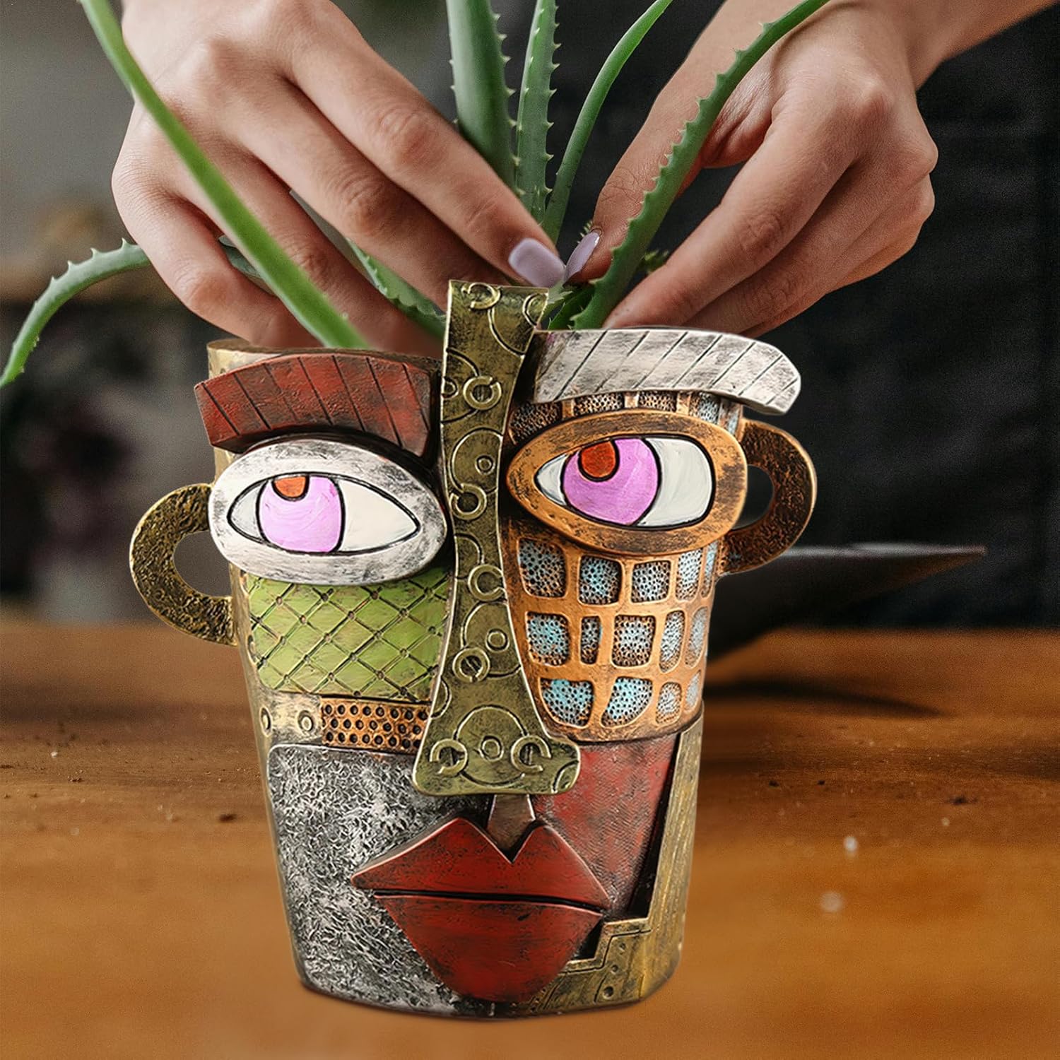Abstract Face Planter Pot for Indoor Plants