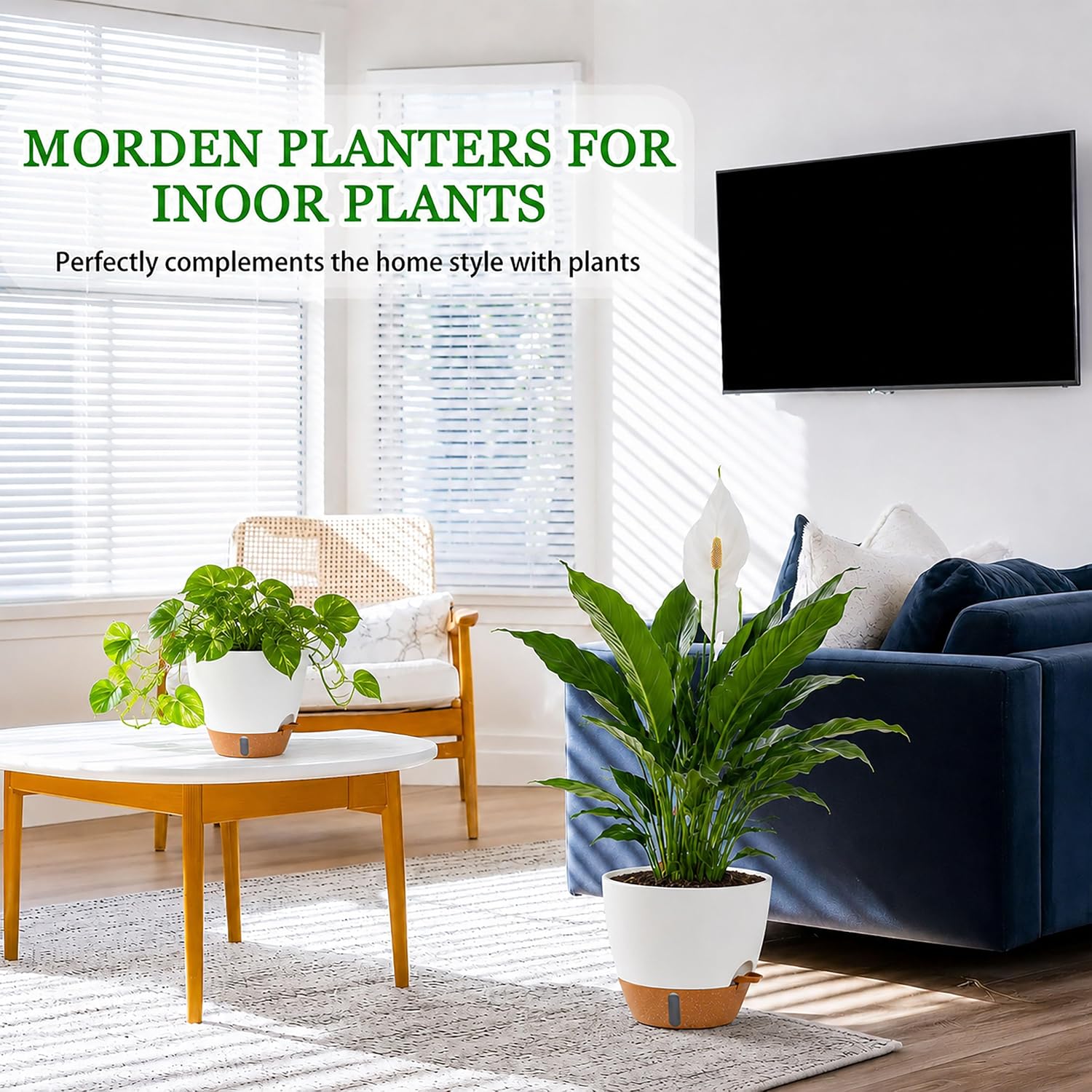 Large Self-Watering Pots, 8, 10 and 12 inch