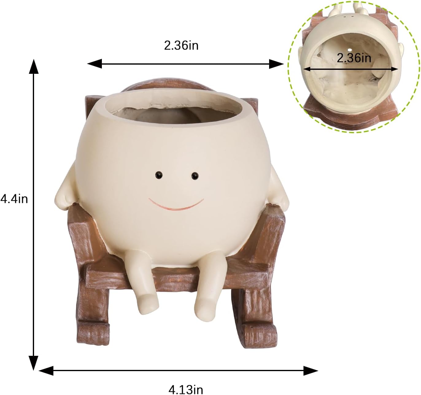 Smiling Face Resin Planter for Indoor and Outdoor Plants