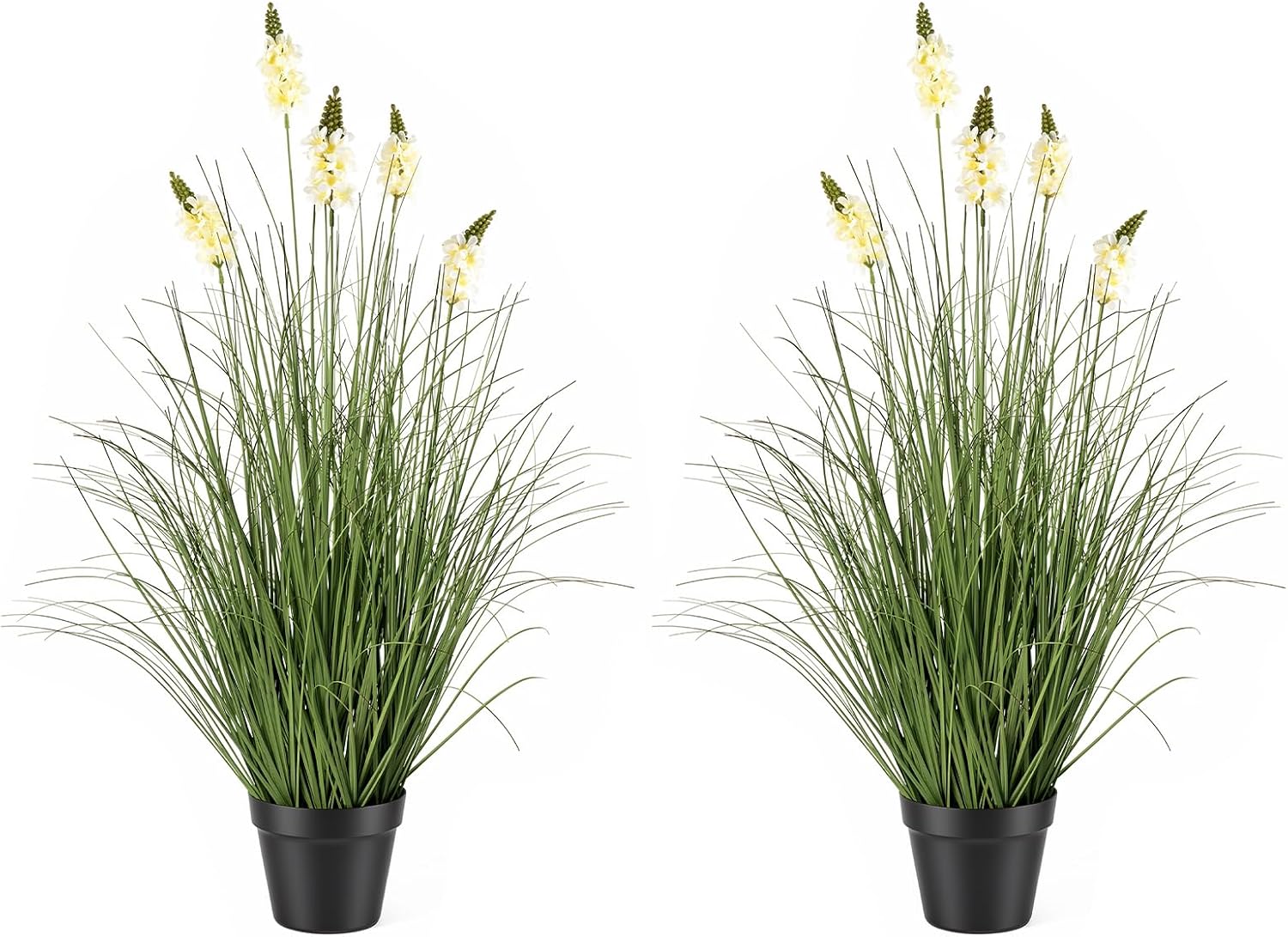 Faux Ornamental Grass Yellow Flowers